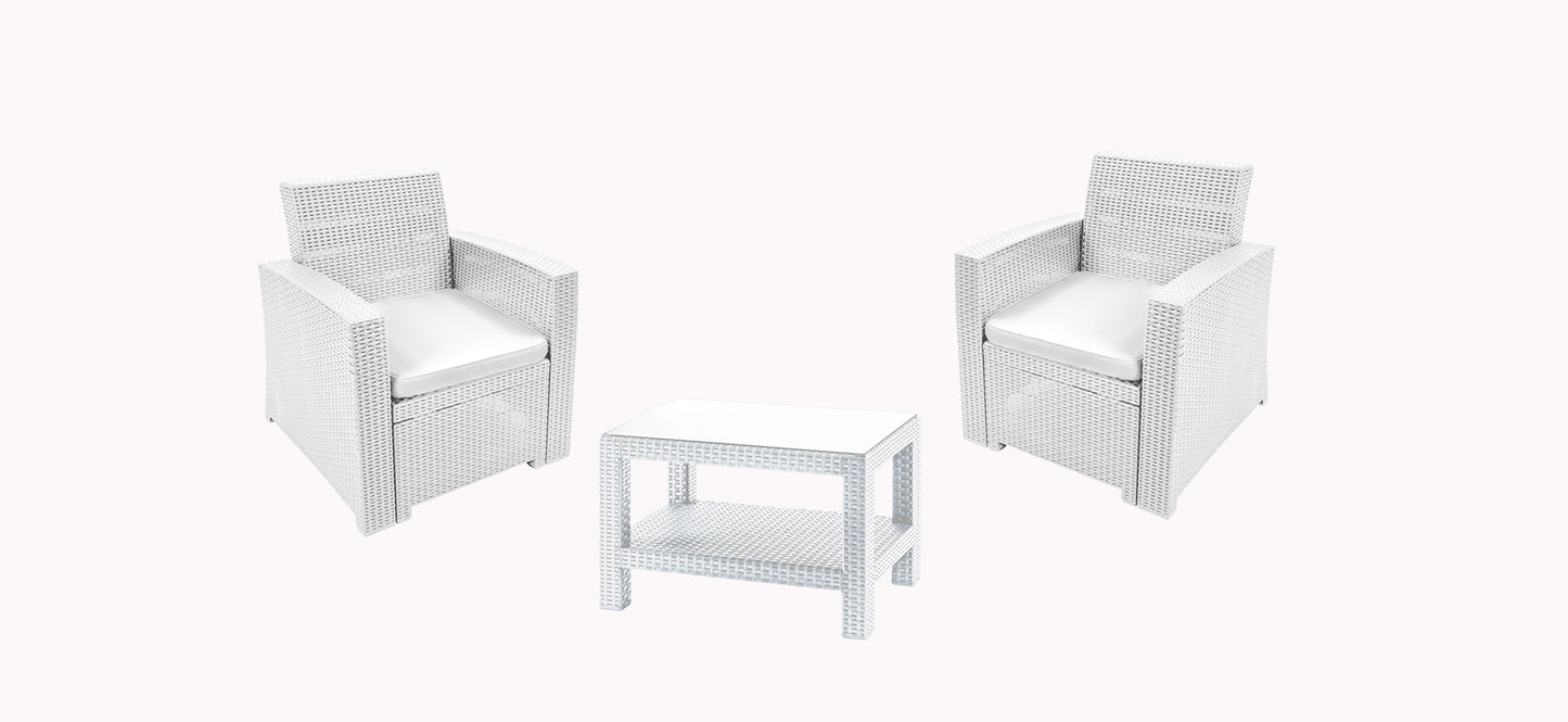 #4 Bali Rattan Lounge Set (2 chairs + 1 table).