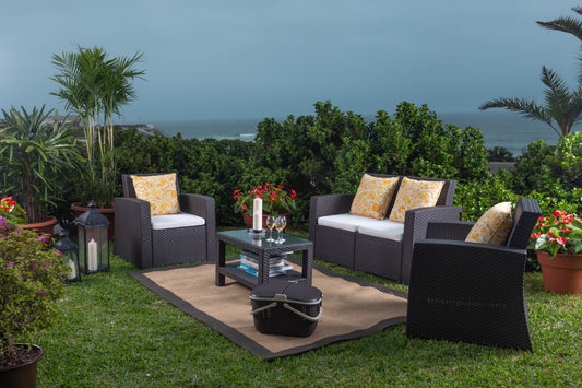 #3 Bali Rattan Lounge Set (2 chairs + 1 loveseat + 1 table).