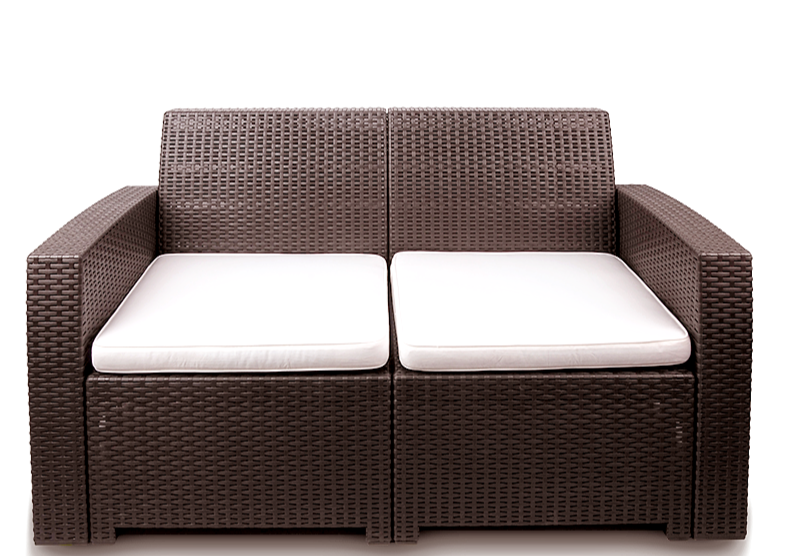 #6 Bali Rattan Love Seat (1 loveseat).