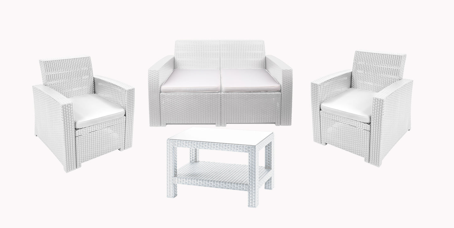 #3 Bali Rattan Lounge Set (2 chairs + 1 loveseat + 1 table).