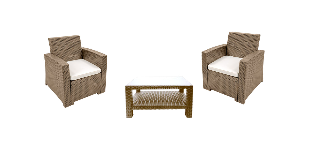 4 Bali Rattan Lounge Set (2 chairs + 1 table). – Urban Nest Living